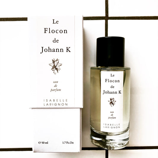 Le Flocon de Johann K, un parfum d'Isabelle Larignon, comme une quête et une tentative d'emprise sur un un rien olfactif : la neige